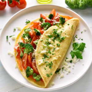 broccoli and tomato omelet 